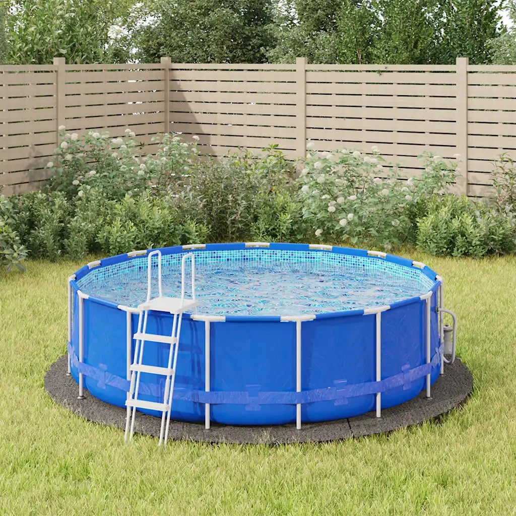 Telo Sotto Piscina Grigio Chiaro ?366 cm Geotessile Poliestere