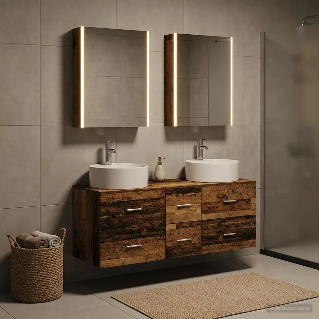 Set di mobili per il bagno 5 pz Legno antico 3406933