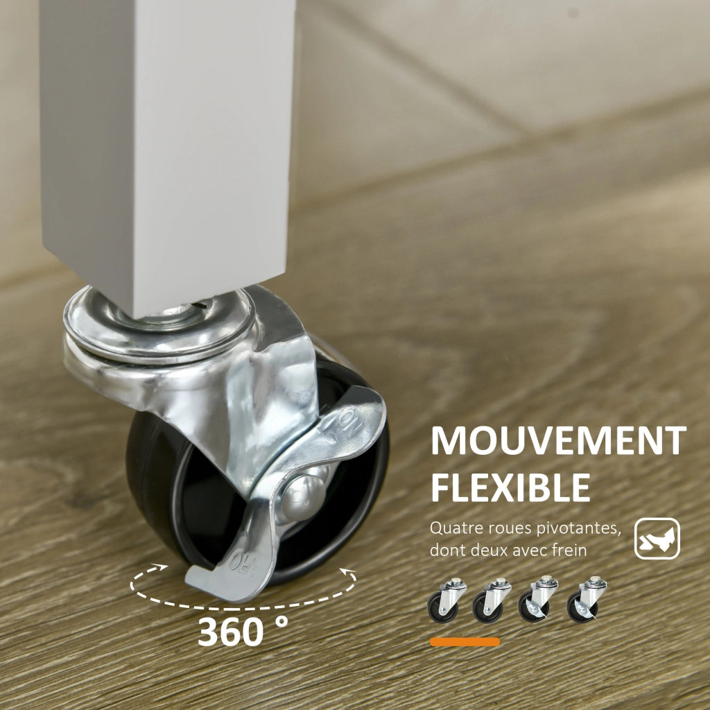 Carrello da cucina con ripiani in legno di hevea ¨C Minimal ¨C 2 ripiani, 1 cassetto e 1 porta strofinacci