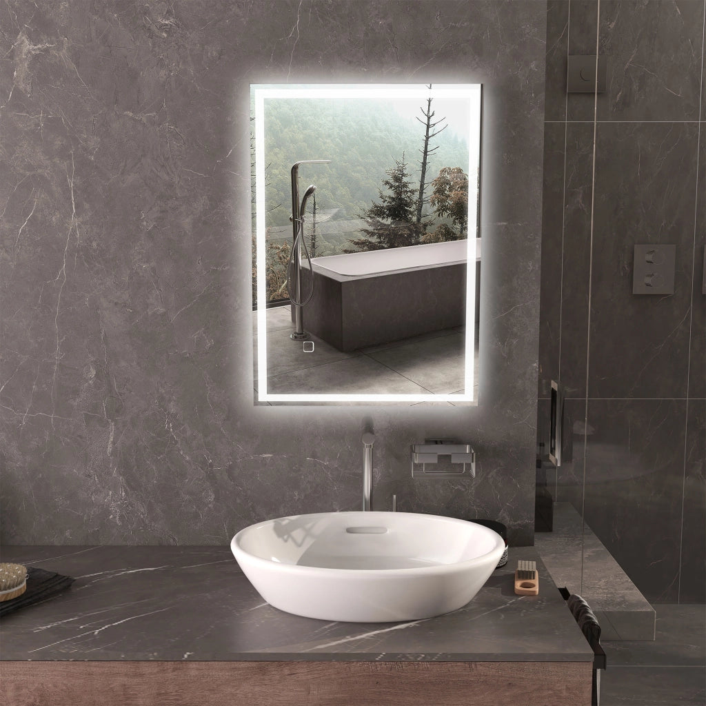 Specchio da Bagno LED con Interruttore a Tocco ¨C Minimal ¨C Bianco