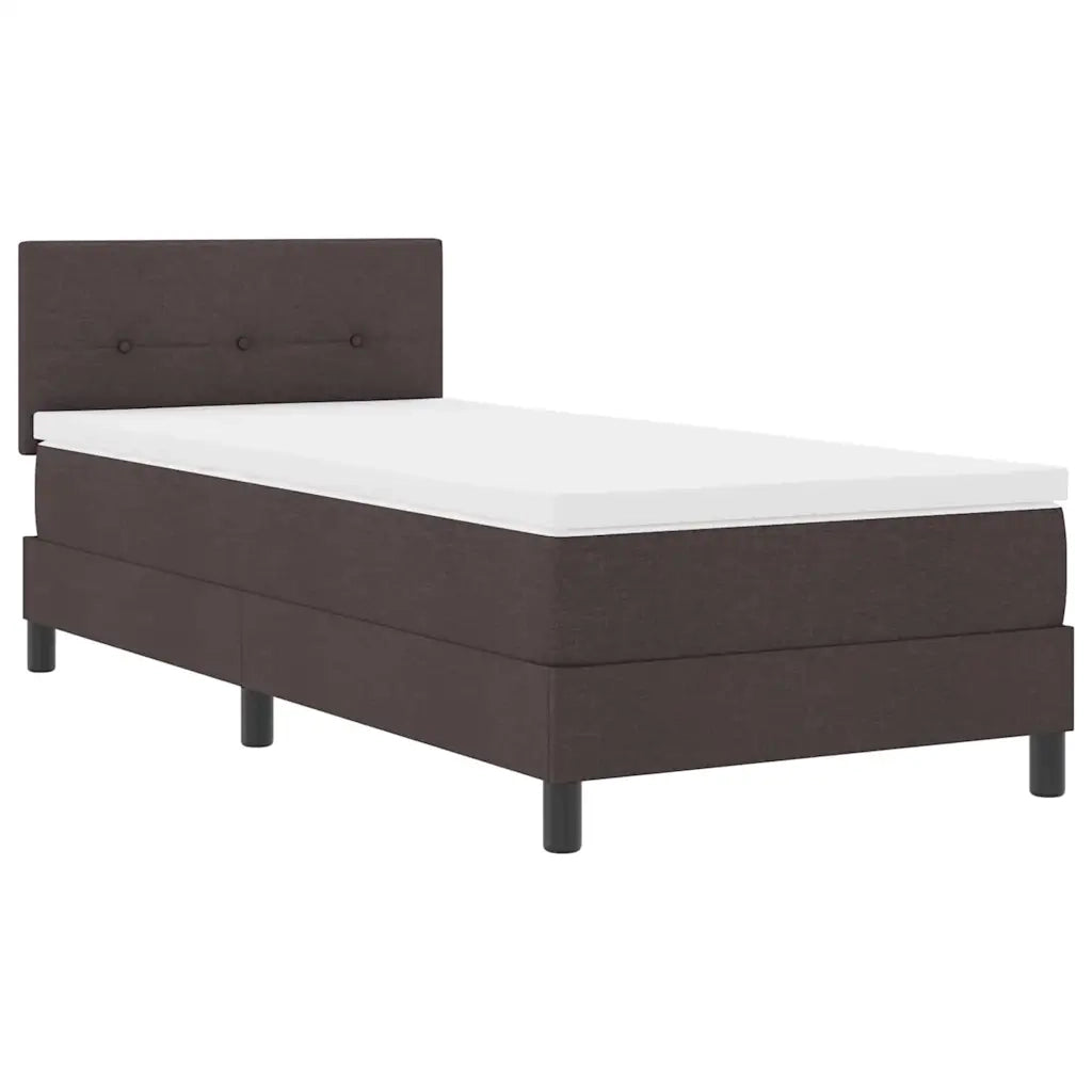 Letto a molle con materasso Marrone Scuro 90 x 200 cm Tessuto
