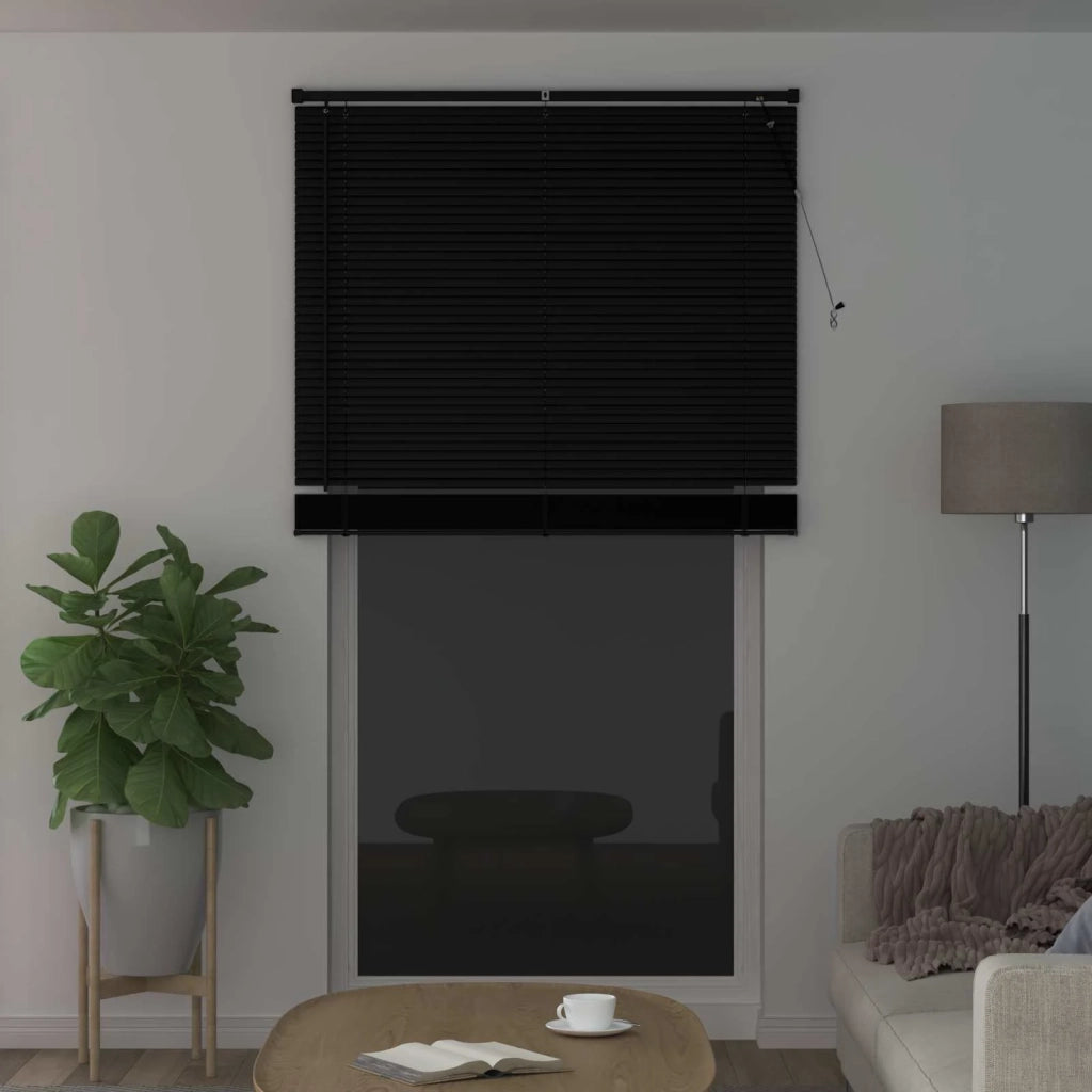 Tenda Veneziana | Tenda a lamelle Nero 213 x 110 cm 25 mm PVC