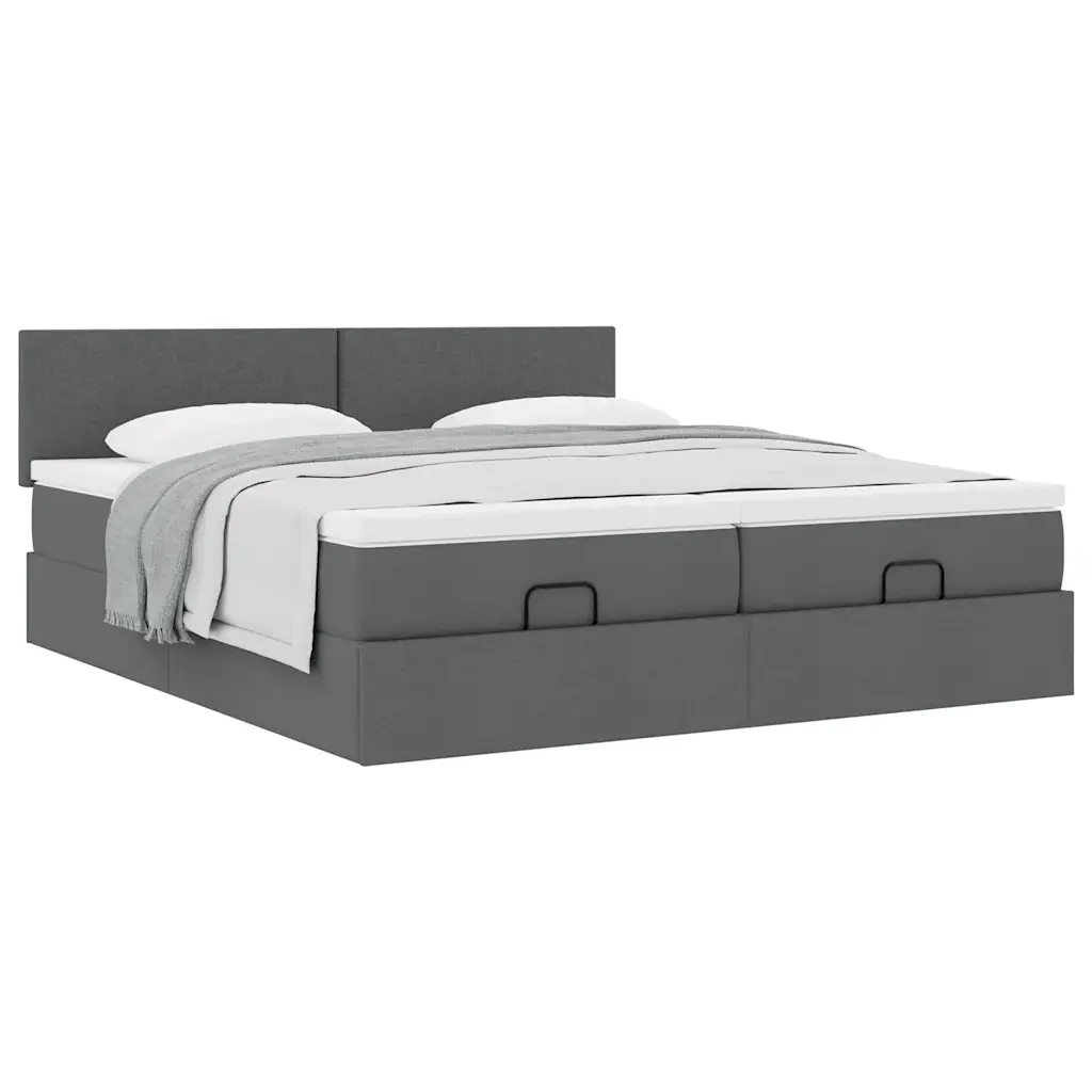 Struttura Letto Pouf con Materassi 200x200 cm in Tessuto 3311981