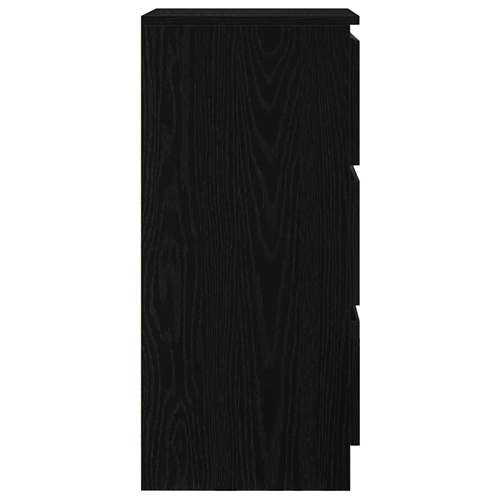 Credenza | Madia | Buffet da pranzo | Armadio da pranzo Rovere Nero 37,5x35x76 cm in Legno Multistrato