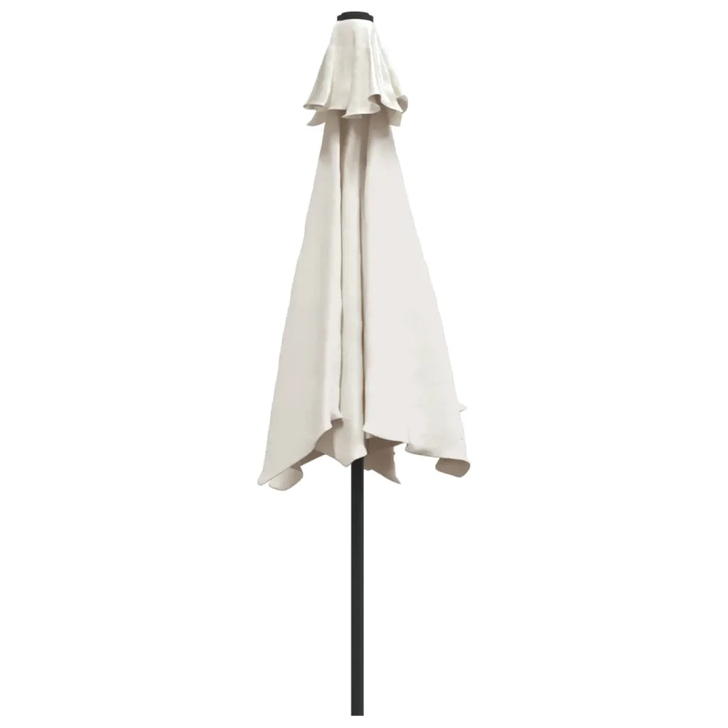 Ombrellone a Sbalzo da Giardino con LED 3m Bianco Sabbia