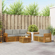 Set divani con cuscino 6 pcs Grigio Naturale e Chiaro 3374376