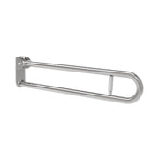 Barra maniglione ribaltabile cm 83 con porta rotolo e piastra lunga inox lucido