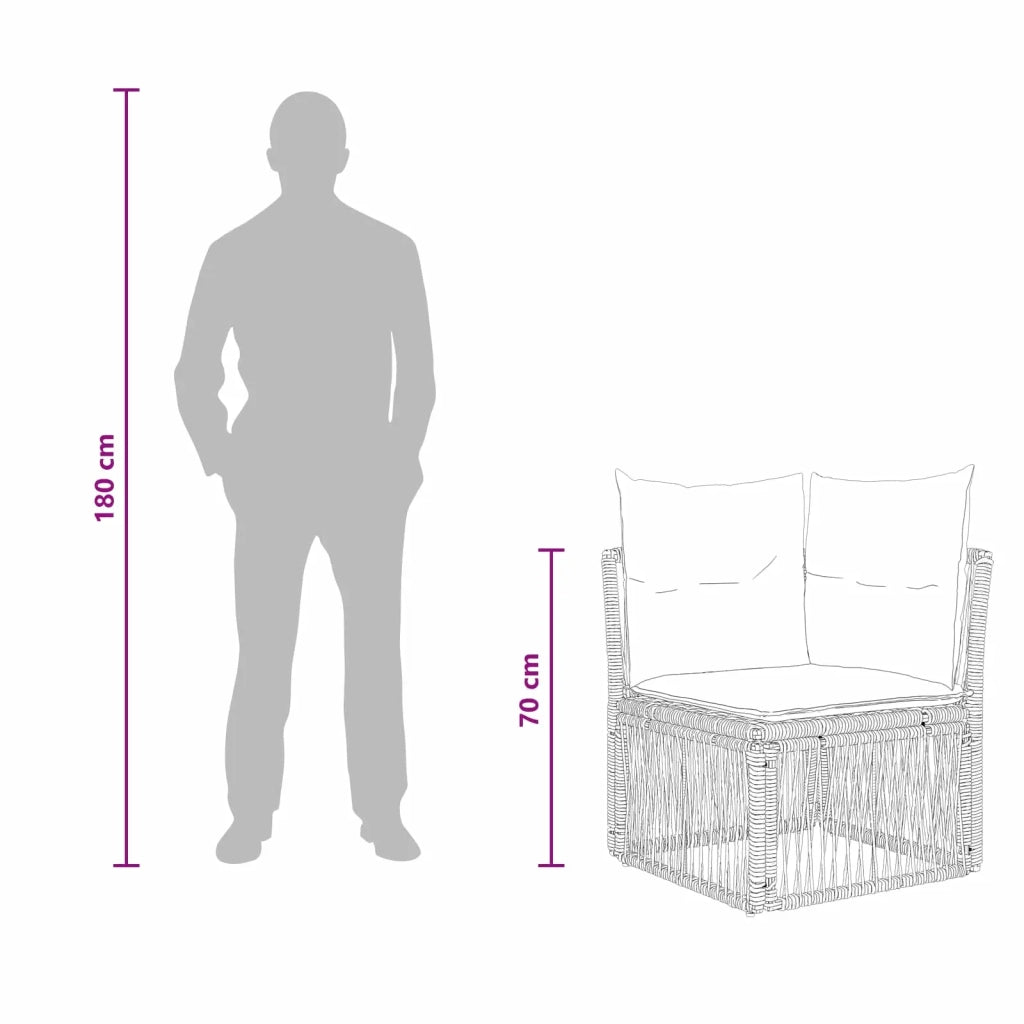 Set Divano da Giardino 5 pz Nero polyrattan 3434152