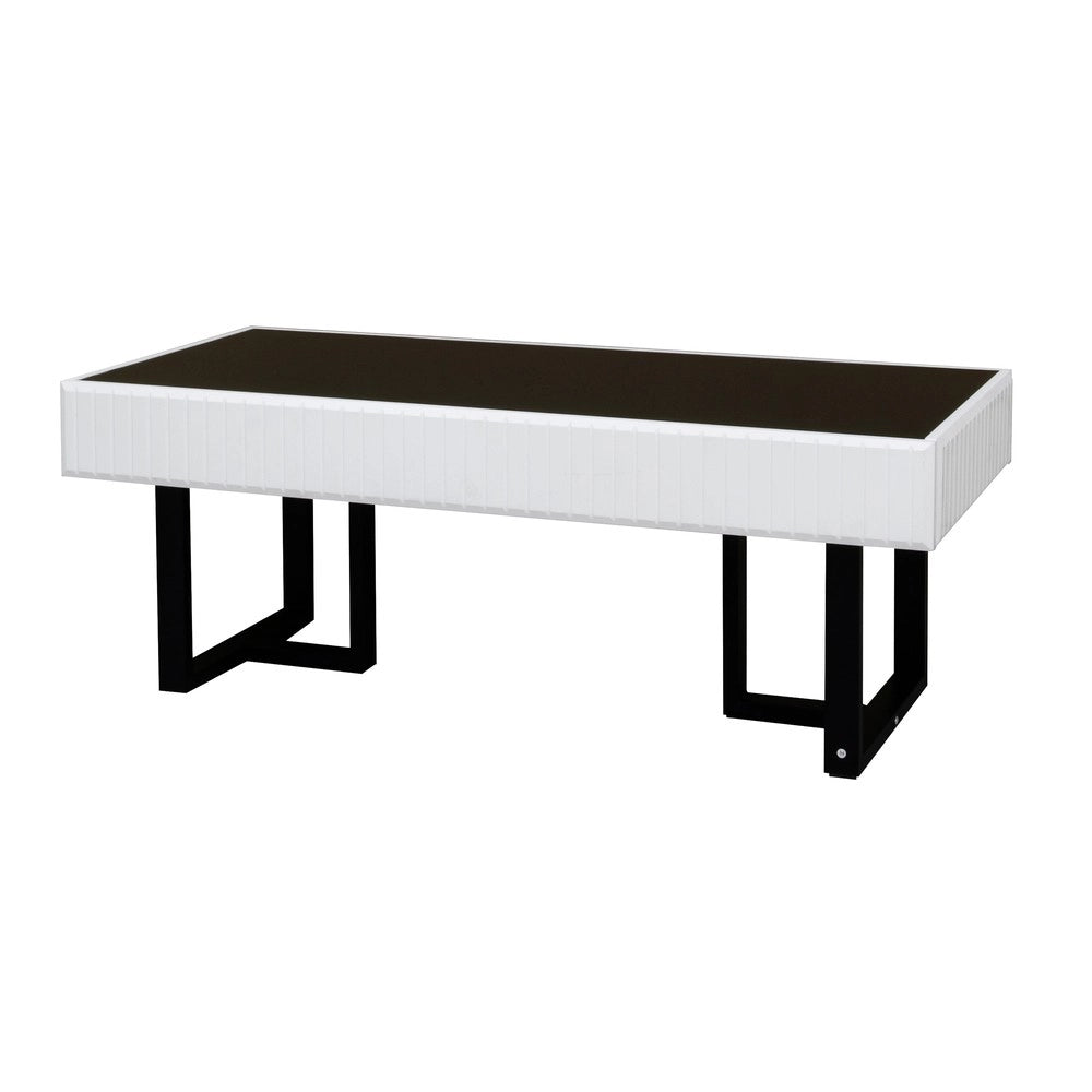 Tavolino da Caff¨¨ Moderno ¨C MINIMAL ¨C Nero e Bianco Lucido, 110x50.5x41 cm