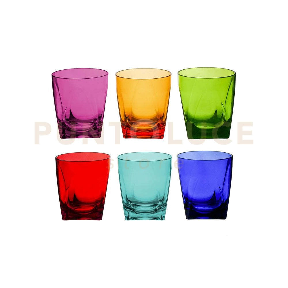 TUMBLER BICCHIERI BASSI SET 6 PEZZI MULTICOLOR
