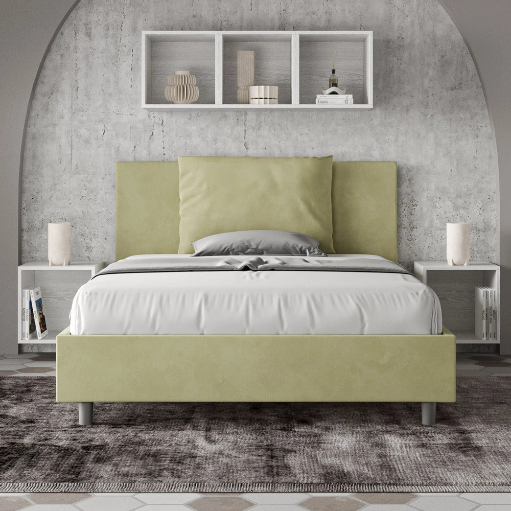 Letto Matrimoniale Large 170x190 cm con Rete e Contenitore Antea Tè Verde