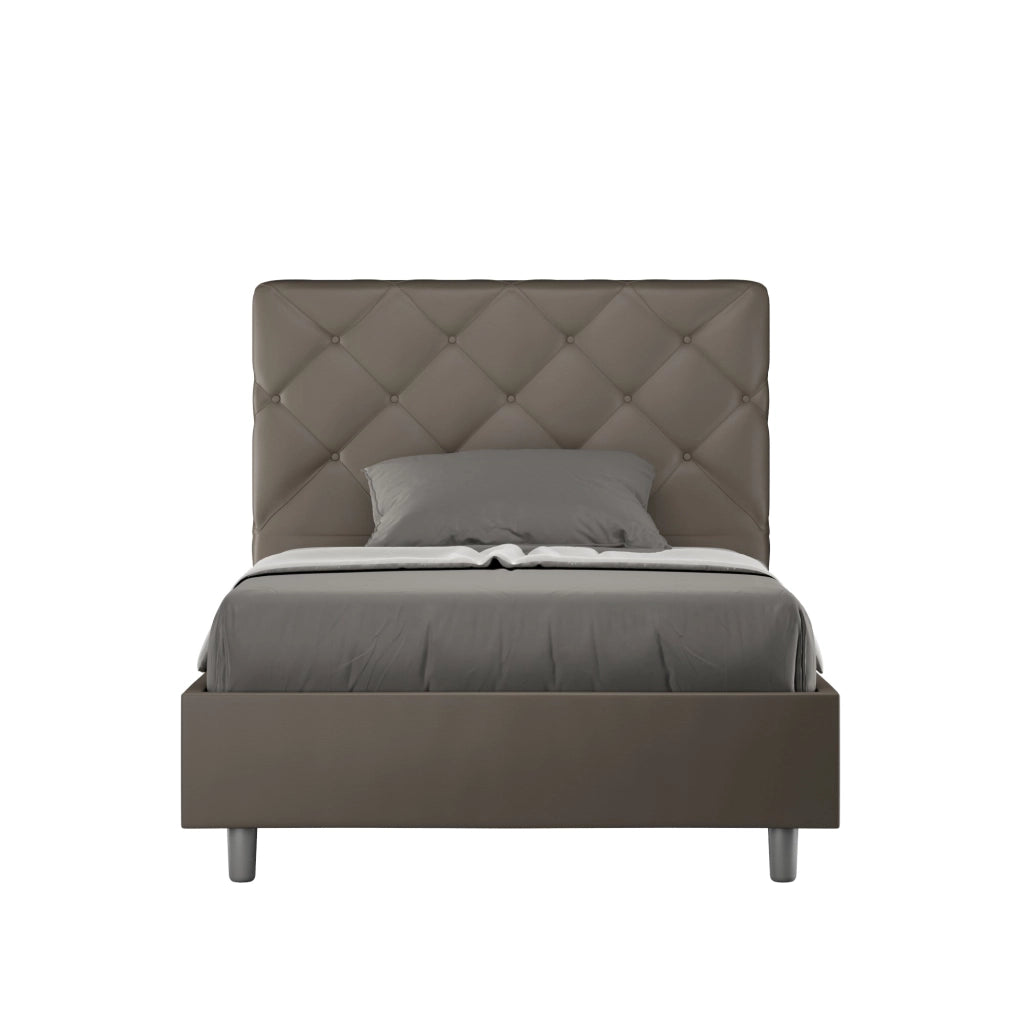Letto Matrimoniale Extra Large 200x200 cm con Rete Priya Cappuccino