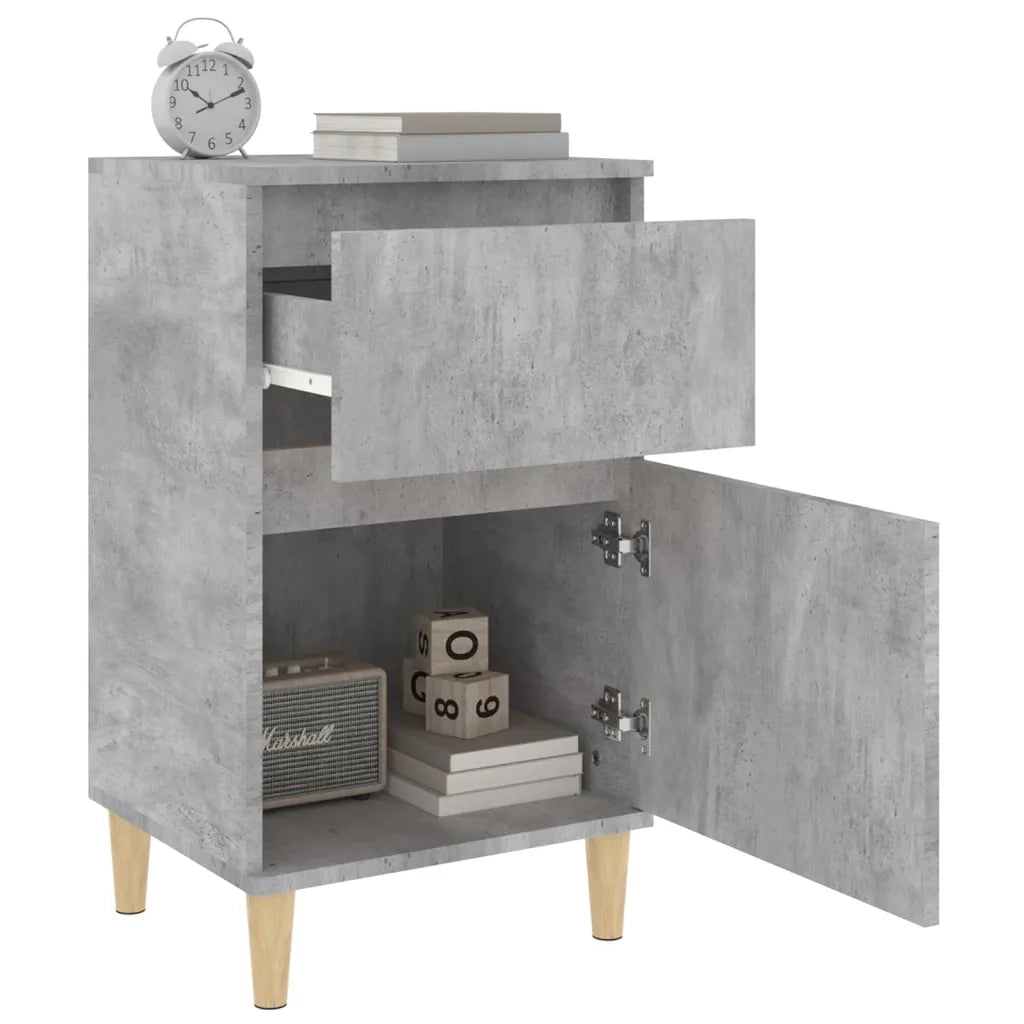 Comodino-Tavolino da notte Grigio Cemento 40x35x70 cm 673949