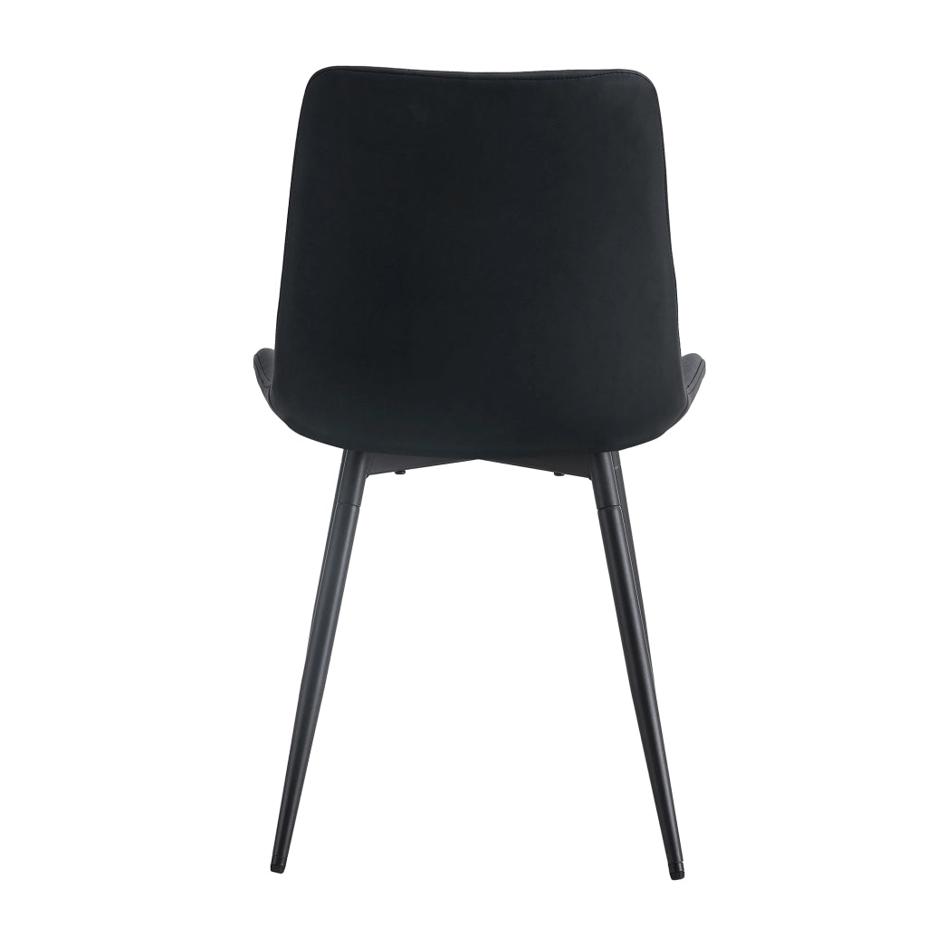 Set 4 Sedie da Pranzo Moderne ¨C Xylo ¨C Nero, Similpelle, Gambe in Metallo