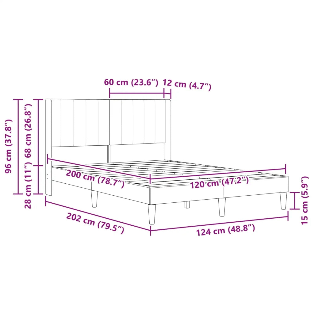 Struttura del letto Grigio Chiaro 120 x 200 cm Velluto 42027497
