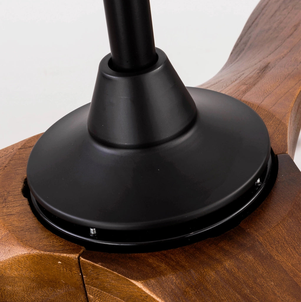 Ventilatore da soffitto 132 cm con 3 pale in legno di acero, motore DC silenzioso, telecomando e funzione memoria, finitura noce