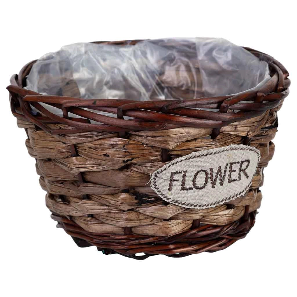 Vaso in vimini marrone 20x20x13h cm