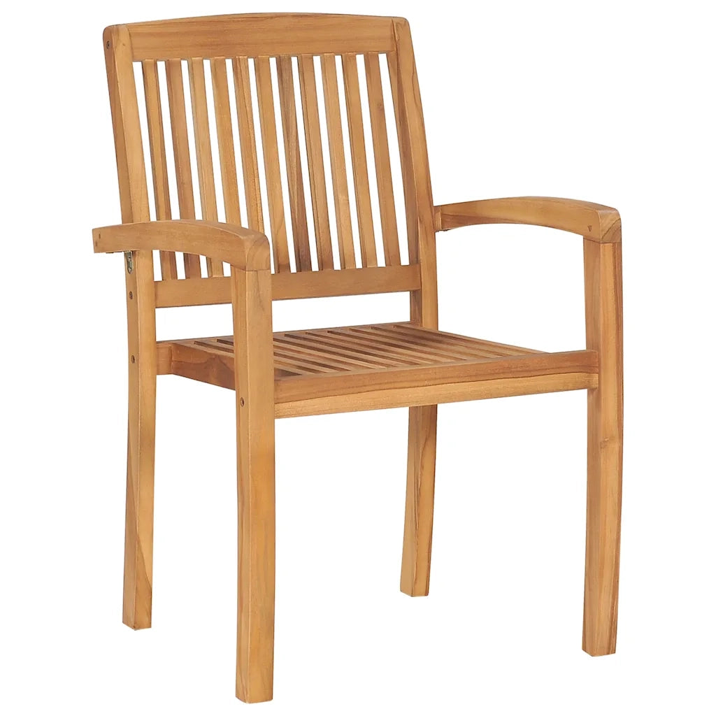 Sedie da Giardino Impilabili con Cuscini 6 pz Massello di Teak 3073228
