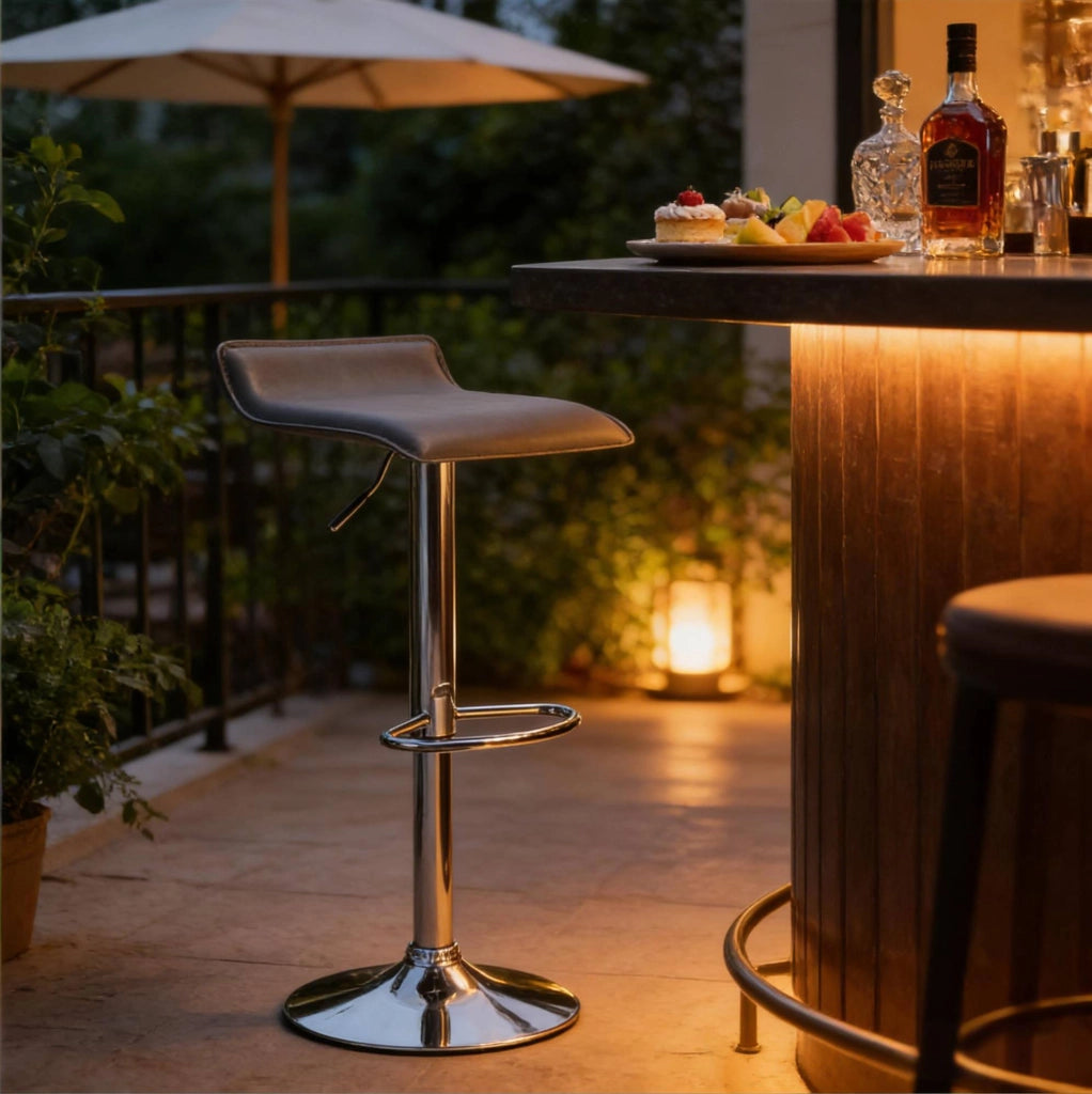 Sgabello da bar girevole regolabile in altezza grigio