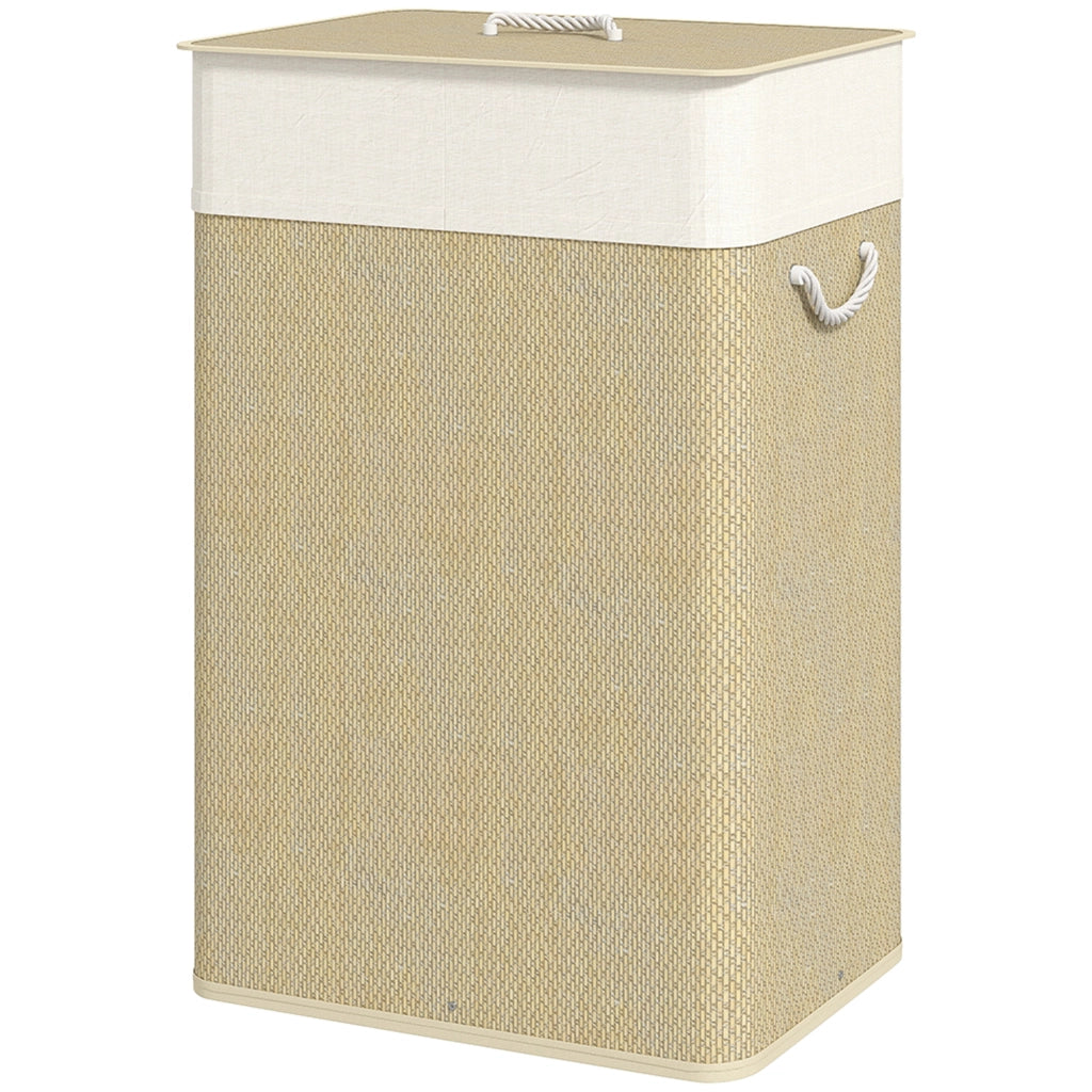 Cestino Lavanderia 72L con Coperchio e Maniglie ¨C Minimal ¨C 40x30x60 Naturale