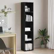 Libreria-Scaffale per Libri-Mobile di Stoccaggio Rovere Nero 40x30x189 cm Legno Massello di Acacia