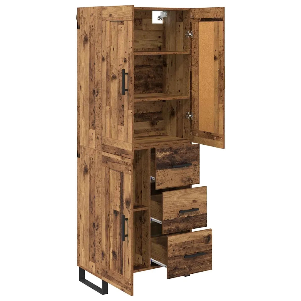 Credenza | Madia | Buffet da pranzo | Armadio da pranzo Legno vecchio 69,5 x 34 x 180 cm Legno multistrato