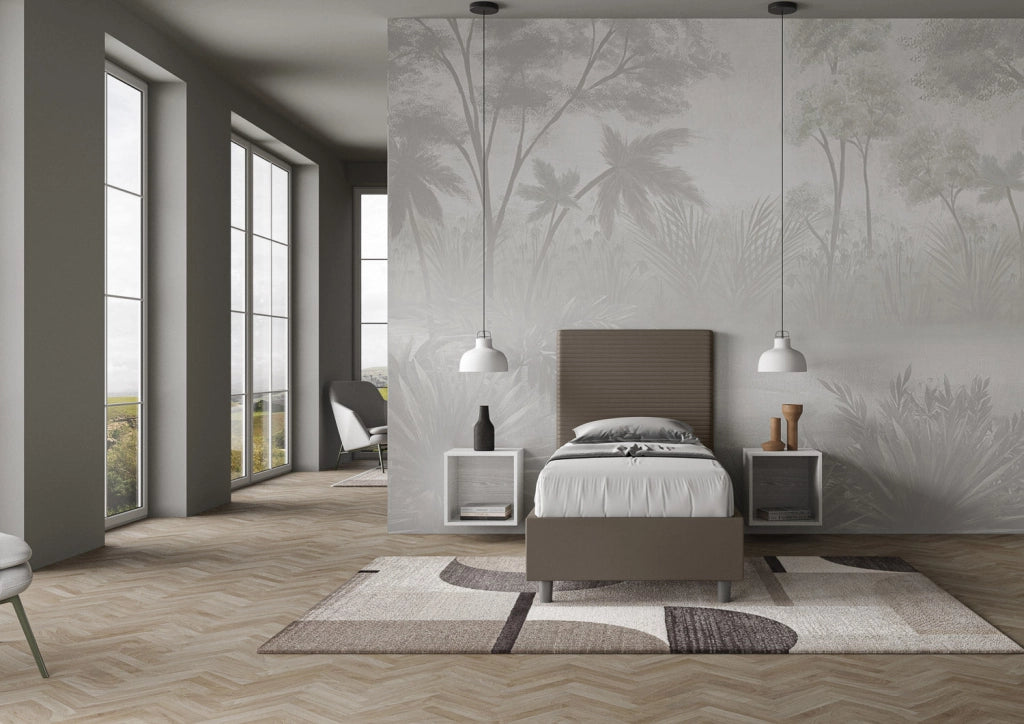 Letto Singolo 90x210 cm con Rete Focus Cappuccino