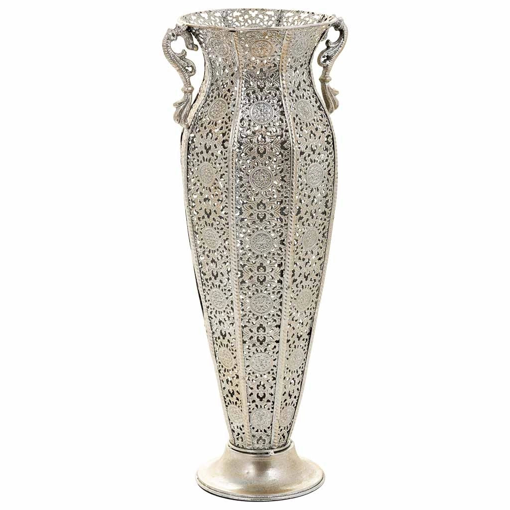 Portaombrelli in metallo argento 21x19x49,5h