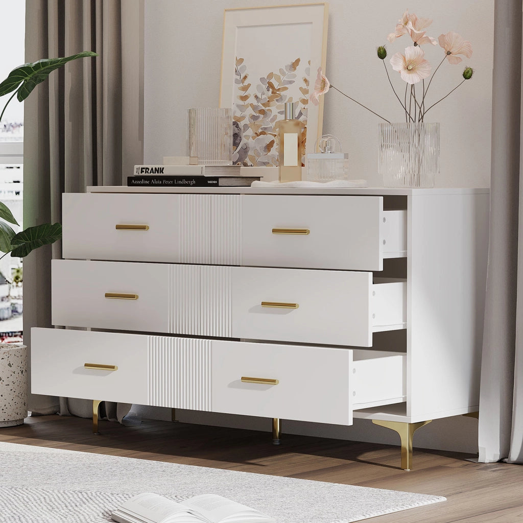 COMÒ 6 Cassetti 120x40x76 cm MDF Bianco