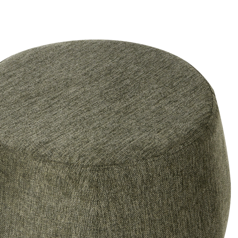Pouf rotondo moderno Drum stile morbido soggiorno camera da letto tessuto verde scuro