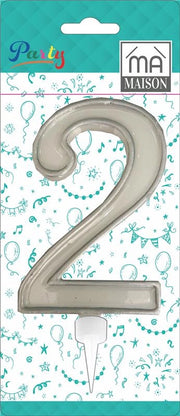 MA MAISON MAXI CANDELA NUMERO "2" ARGENTO