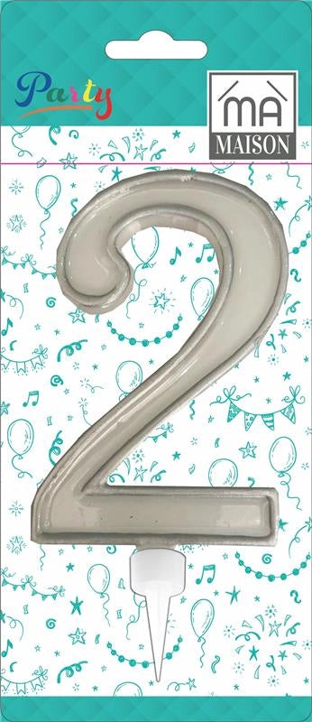 MA MAISON MAXI CANDELA NUMERO "2" ARGENTO