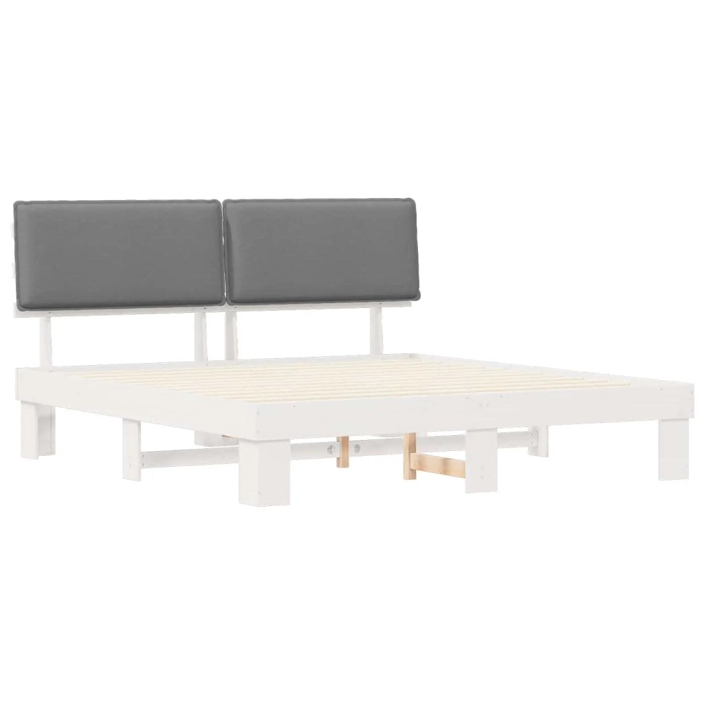 Letto con Testiera Rivestita Grigio chiaro 180 x 200 cm