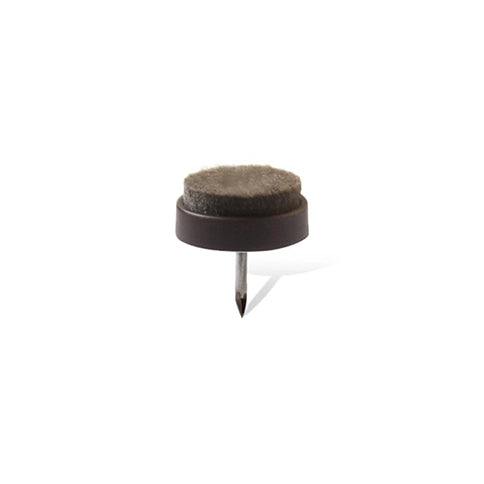 Scivoli in feltro tondi con chiodo Ø 24 mm. - marrone - 8 pz.