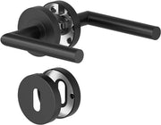 Maniglia per Porte Interni - Acciaio Inossidabile - Set a 2 pezzi - Nero