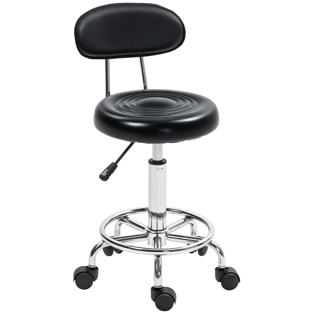 Sgabello girevole con schienale e altezza regolabile 70-86 cm ¨C Minimal ¨C nero