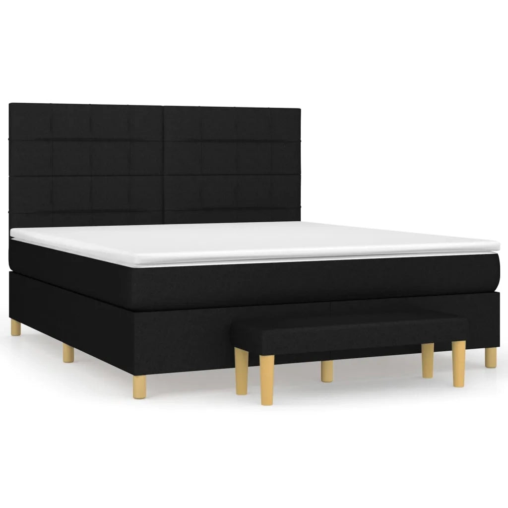 Giroletto a Molle con Materasso Nero 160x200 cm in Tessuto 3137167