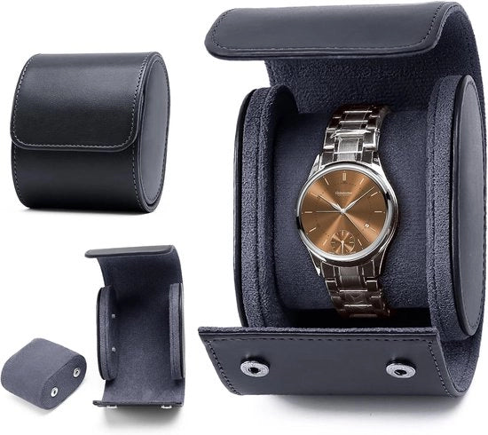 Cassafissa PU - per orologio - blu - portatile