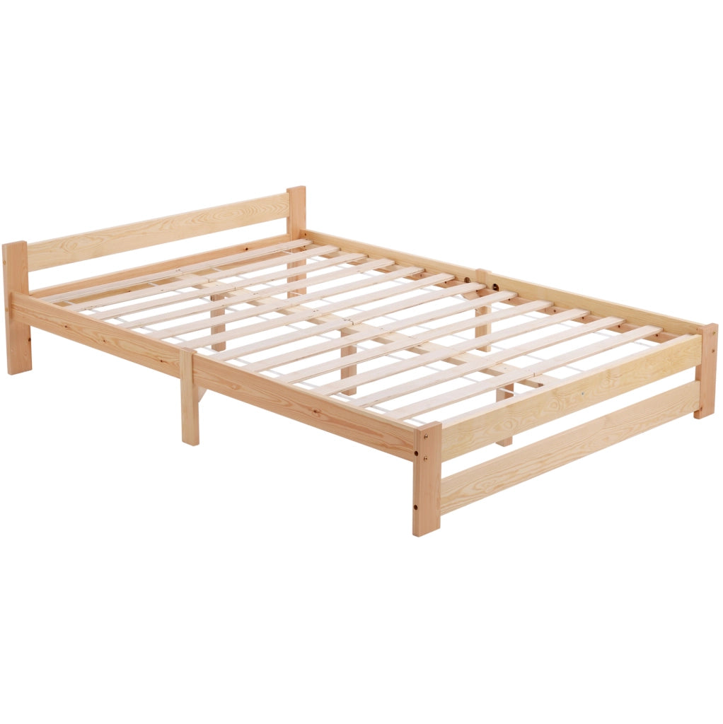 Letto matrimoniale futon in pino massello naturale 140x200 cm