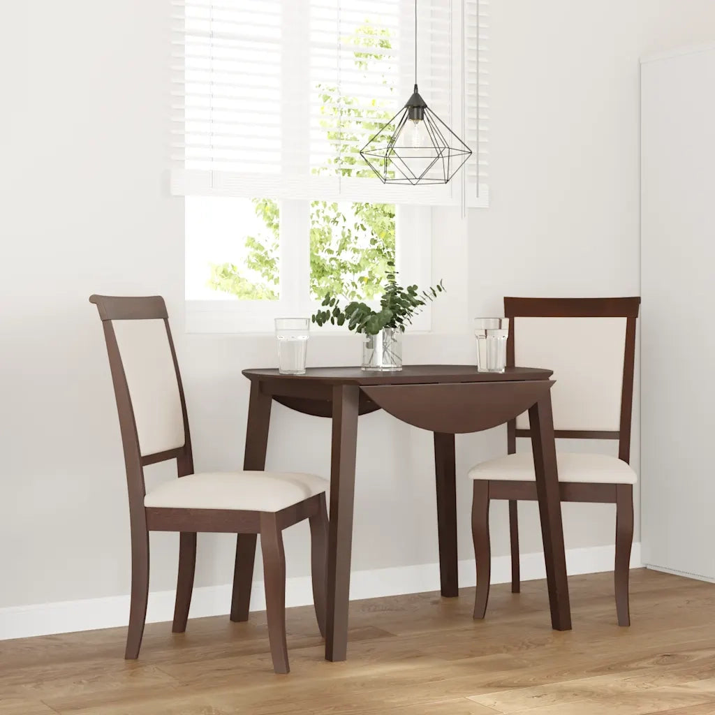 Sedie da Pranzo con Cuscini 2pz Marrone Legno Massello di Hevea 4102486