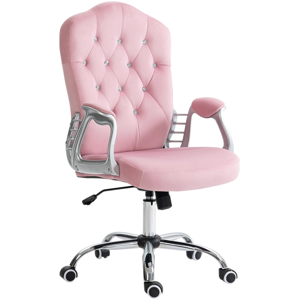 Sedia da ufficio ergonomica rosa con funzione dondolo, altezza regolabile, portata 120 kg