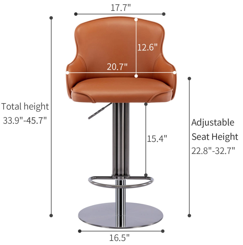 Sedia da bar 52,5 x 52,5 x 116 cm marrone – girevole e regolabile, 1 collo