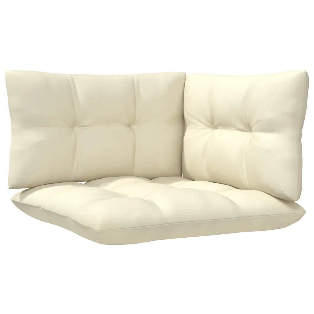 Divano da Giardino a 3 Posti con Cuscini-Sofa da Giardino-Divano da esterno Crema Massello di Pino