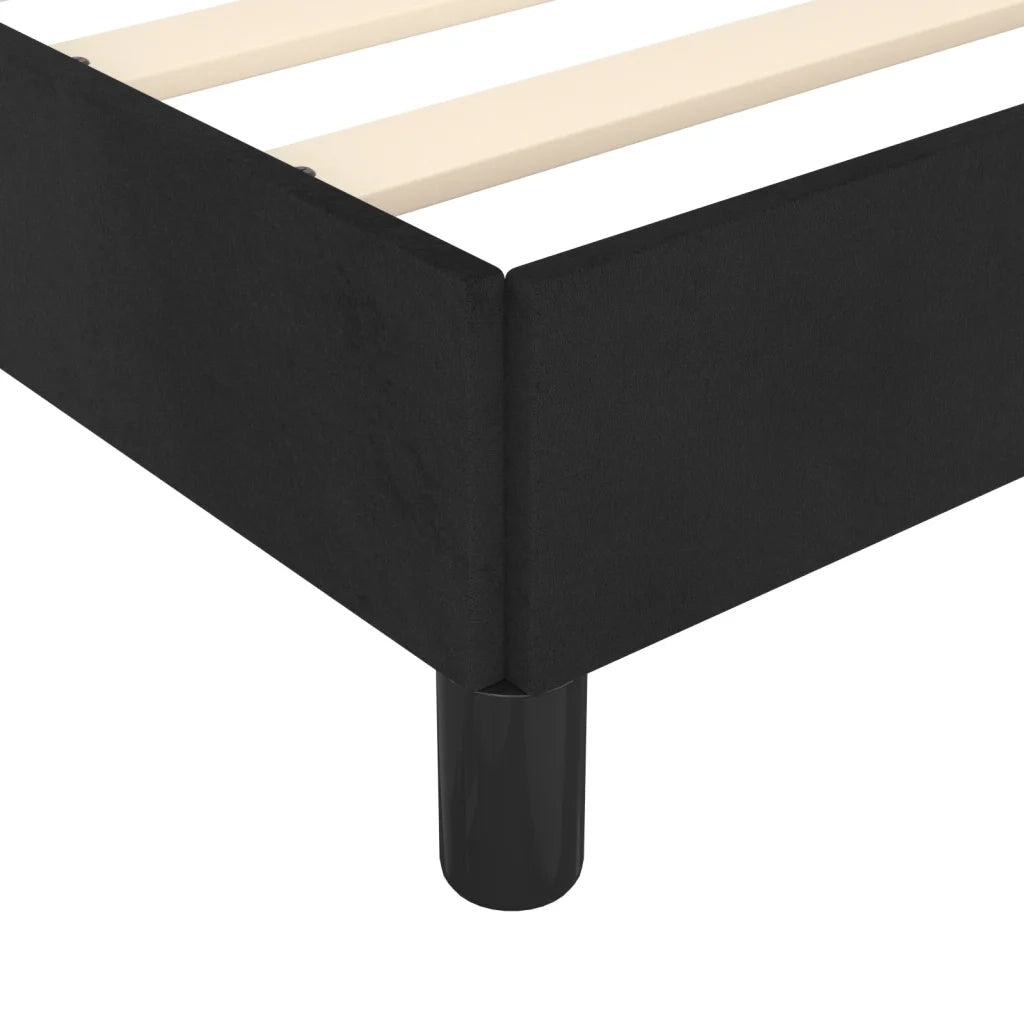 Letto matrimoniale | Letto per adulti | Giroletto senza Materasso Nero 160x200 cm in Velluto