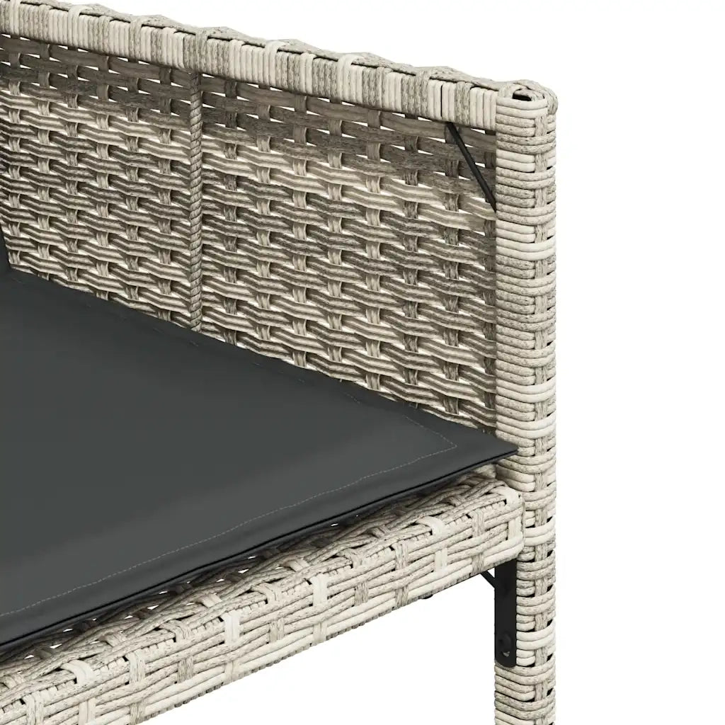 Set Pranzo Giardino 11pz con Cuscini Grigio Chiaro Polyrattan 3278158