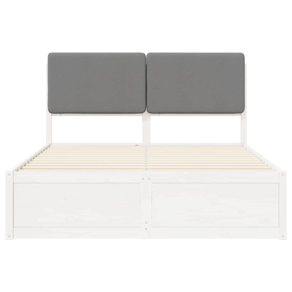 Letto con Testiera Rivestita Grigio chiaro 160 x 200 cm
