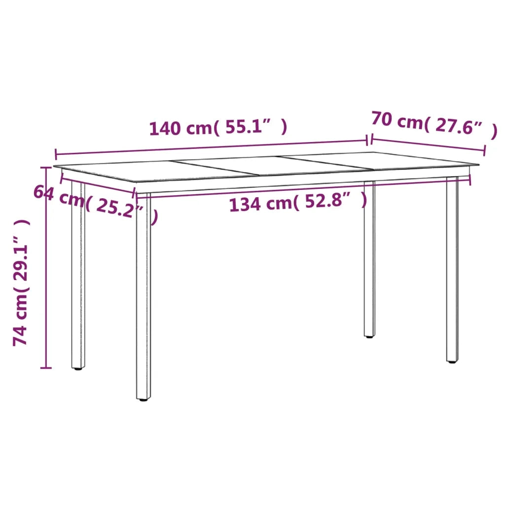 Set da Pranzo da Giardino 5 pz con Cuscini Nero 3099355