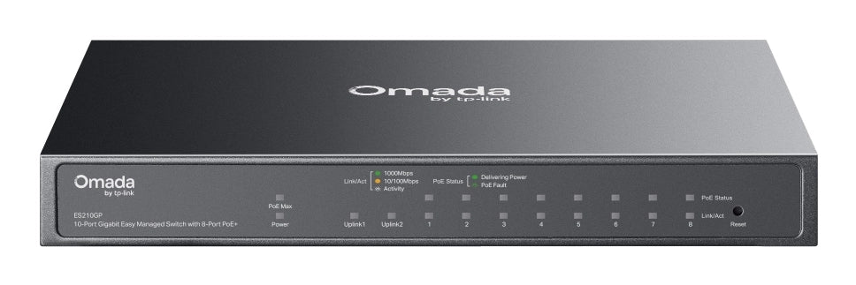 Tp-link omada es210gp switch di rete gestito l2 gigabit ethernet (10/100/1000) supporto power over ethernet (poe) guida din nero - 168491