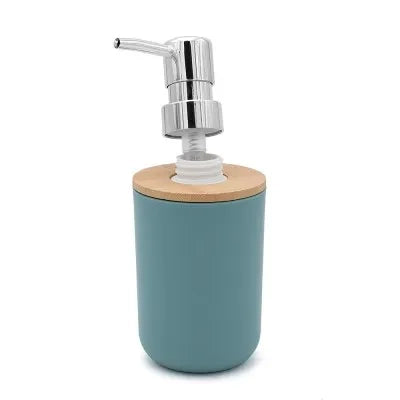 Dispenser sapone da appoggio acquamarina in abs e bambù Surf