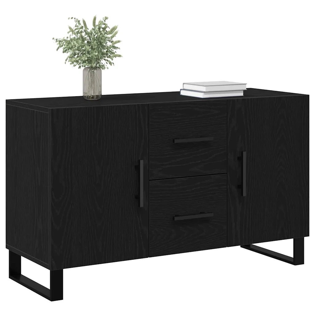 Credenza | Madia | Buffet da pranzo | Armadio da pranzo Rovere Nero 100 x 36 x 60 cm Legno multistrato